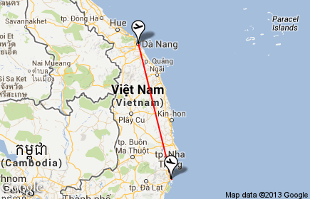 Flight from Danang to Nha Trang