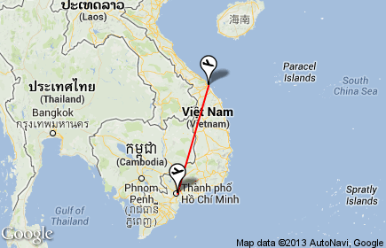 Flight between Saigon to Danang